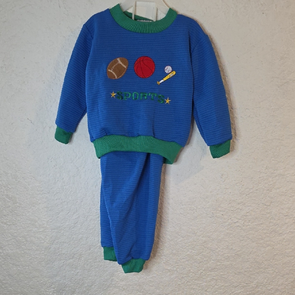 Blue and Green Sports Kids Outfit